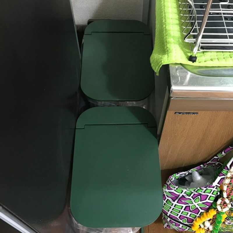 緑 グリーン おしゃれ ゴミ箱 細い 狭い
