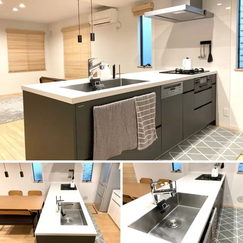 ミニマリスト 注文住宅 キッチン実例 kitchenhouse ペニンシュラキッチン