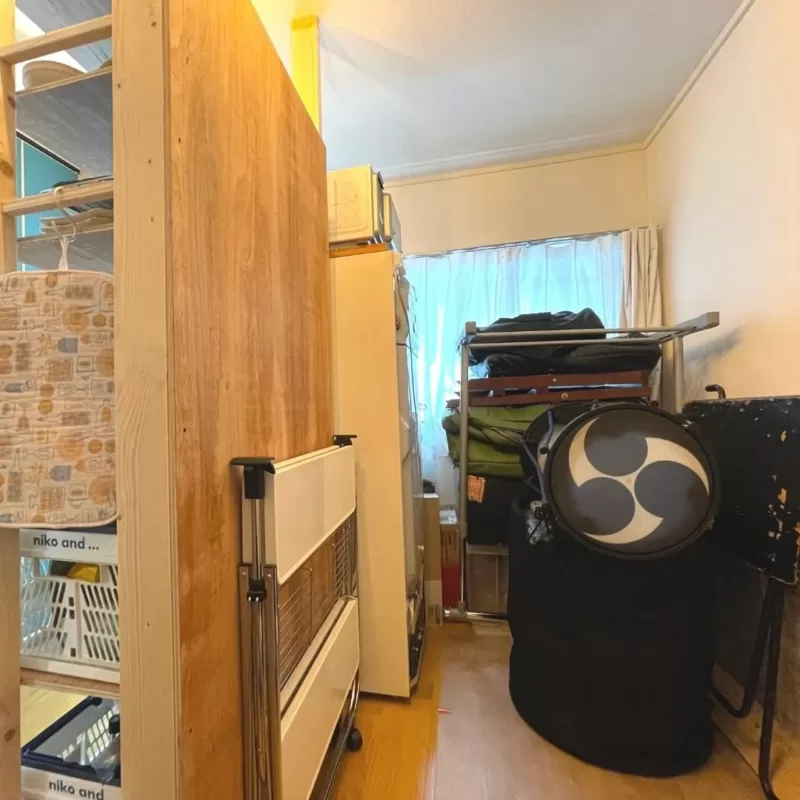 団地　築50年以上　6畳　ダイニングキッチン DIY 収納 食器棚